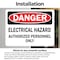Signmission Electrical Hazard Authorized Personnel Only Danger Sign, Vinyl Decal, 18in W x 12in L, 2PK OS-2PACK-DS-D-1218-L-19339 - alternate 3